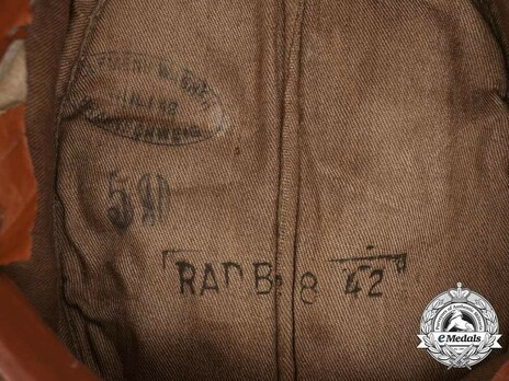 RAD NCO/EM's Visored Field Cap M43 Detail Interior