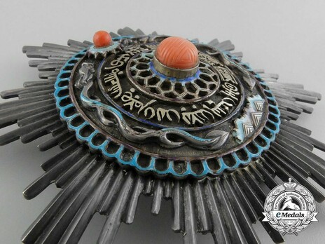 Order of the Double Dragon, Type II, II Class, III Grade Star Obverse Detail