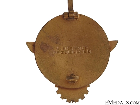 National Trade Competition Victors' Badge, Type II, in Gold (1939) Reverse
