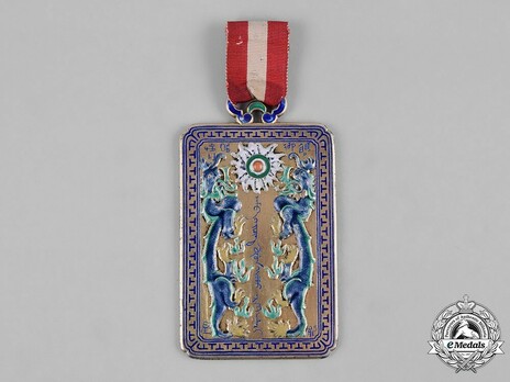 Order of the Double Dragon, Type I, I Class, III Grade (with coral) Obverse