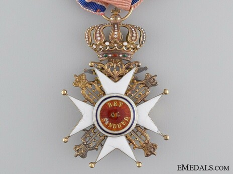 Order of St. Olav, Knight I Class, Military Division (1847-1906) Reverse