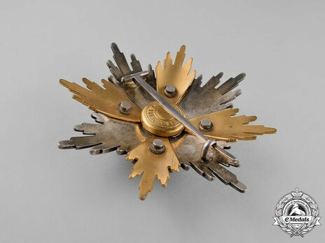 Order of Military Merit, I Class Breast Star (with war decoration) Reverse