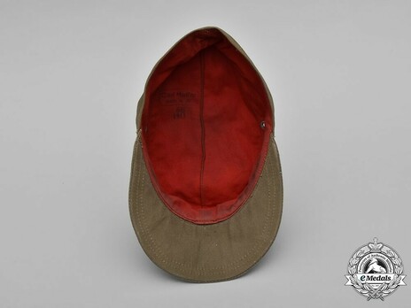 German Army Panzer Grenadier NCO/EM's Tropical Visored Field Cap M43 with Soutache Interior