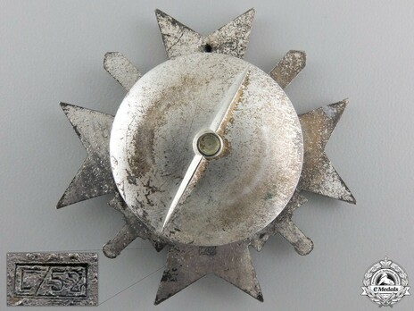 War Merit Cross I Class with Swords, by C. F. Zimmermann (zinc, screwback) Reverse