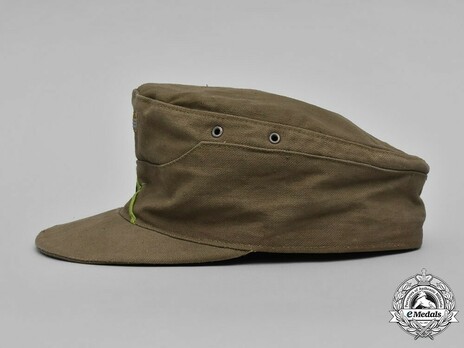 German Army Panzer Grenadier NCO/EM's Tropical Visored Field Cap M43 with Soutache Left Side