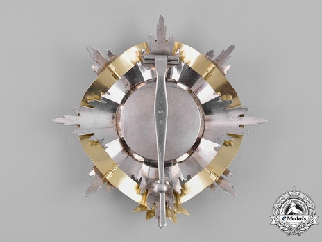 Order of the Crown, Military Division, Type II, I Class Breast Star (with ORE ribbon) Reverse