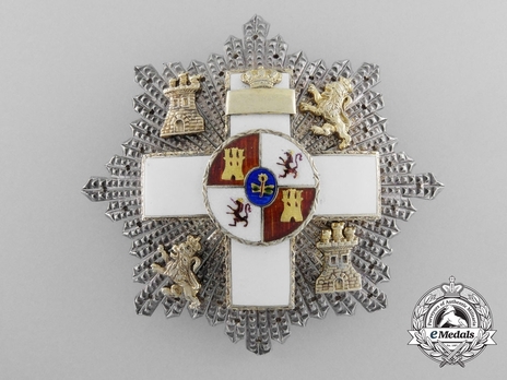 2nd Class Breast Star (white distinction) (with coat of arms of Castile and Leon, and Royal Crown) (1975-2014) (Silver and Silver gilt) Obverse