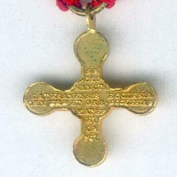 Miniature Gold Cross Reverse