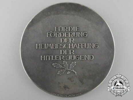 HJ Honour Medal for Support of Youth Hostels Reverse