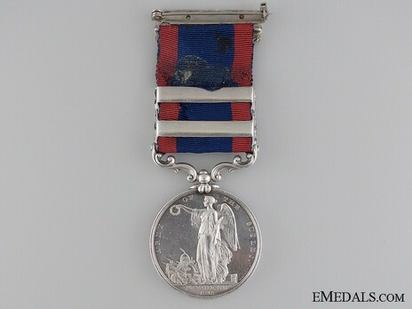 Silver Medal (for the Battle of Moodkee, with 2 clasps) Reverse