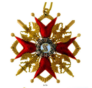 Order of Saint Stanislaus, Type II, Military Division, I Class Badge (with swords, in gold)