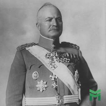 General Pantelija Jurišić wears the Order of the Yugoslav Crown