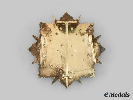 Military Order of Saint Stephen, Type II, Knight Breast Star (multi-rayed plaque) Reverse
