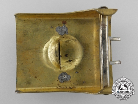SA Enlisted Ranks Belt Buckle (with sunwheel swastika) (brass/silvered zinc version) Reverse