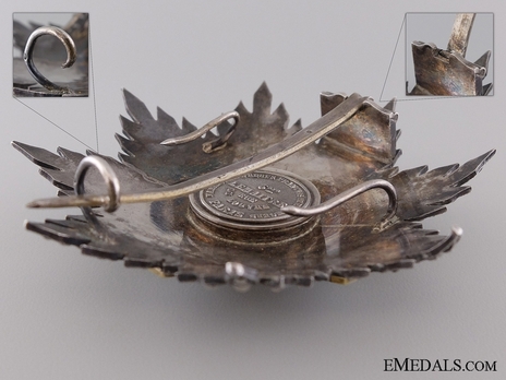2nd Class Breast Star (white distinction) (with Fleur de Lys and Royal Crown) (Silver and Silver gilt) Reverse