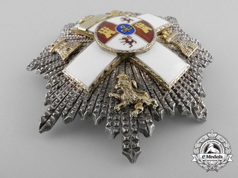 2nd Class Breast Star (white distinction) (with coat of arms of Castile and Leon, and Royal Crown) (1975-2014) (Silver and Silver gilt) Obverse