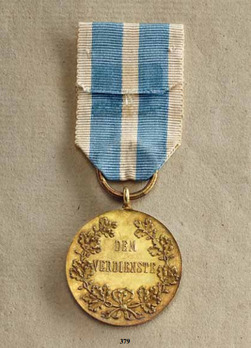 Merit Medal for Art, Science, Industry, and Agriculture, I Class Gold Medal Reverse