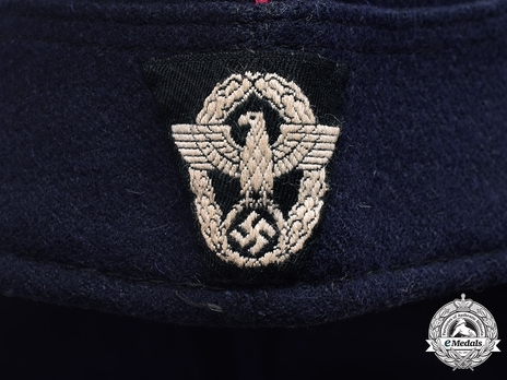 Firefighters Blue 1937 Pattern Field Cap (piped version) Eagle Detail