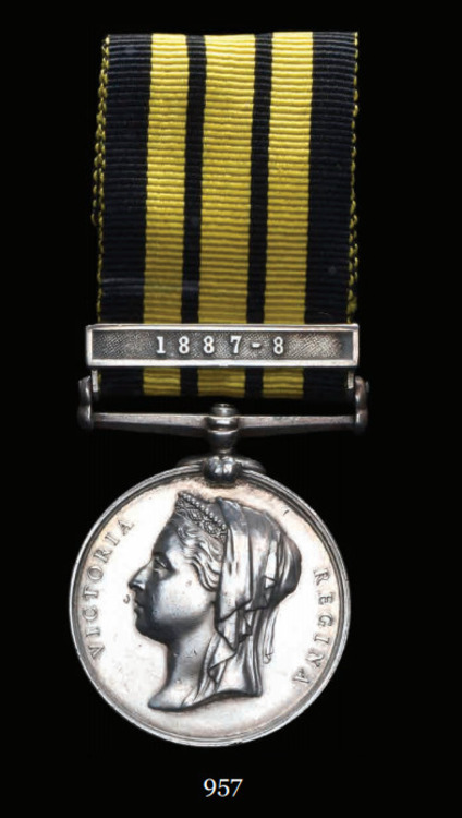 East+and+west+africa+medal%2c+silver%2c+1887 8+clasp%2c+obv+