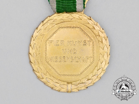 Decoration for Art and Science, Type V, Gold Medal with Crown (with laurel wreath) Reverse