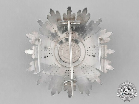 Order of Danilo I (Merit for the Independence), Type IV, II Class, Grand Officer Breast Star Reverse