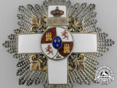 2nd Class Breast Star (white distinction) (with Fleur de Lys and Royal Crown) (Silver and Silver gilt) Obverse